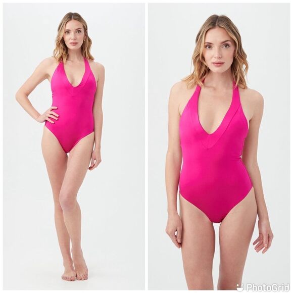 Trina Turk MONACO HALTER PLUNGE ONE PIECE SWIMSUIT - Picture 2 of 12